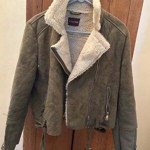 Vigoss Olive Teddy Jacket with Shearling Lining